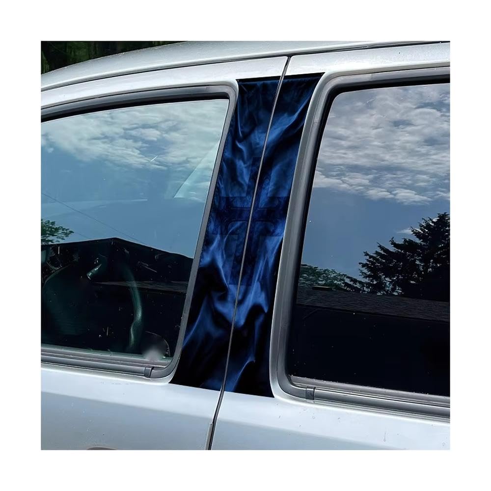 Auto Accessory Car Center Pillar Window Cross Pattern Glossy Protective Polyethylene Film