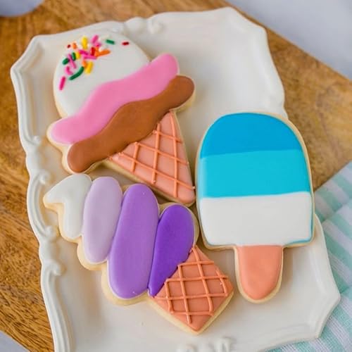 Miniatura 4 de Cortadores de galletas de verano, 4 piezas, de 3 a 4 pulgadas, helado, paleta, magdalena