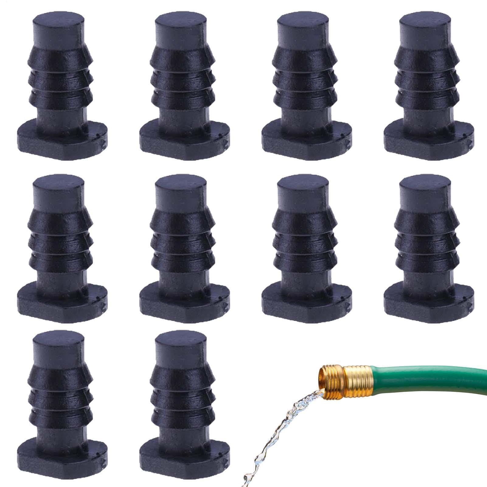 Garden Hose Plug – 10pcs Black 8-12mm | Water Hose End Caps, Drip Irrigation Accessories | Stopper For Lawns, Yards, Gardens, Parks, Patios, Outdoor Water Pipe