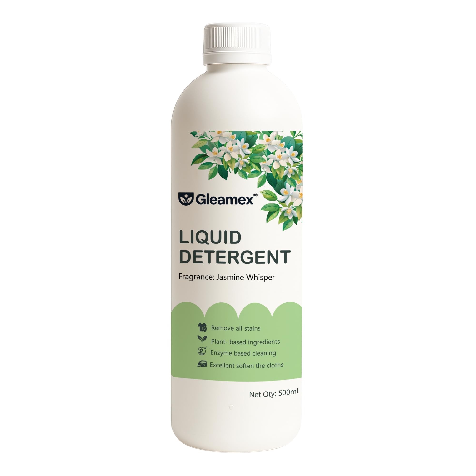 Plant-Based Liquid Detergent | No SLS No Phthalates | Enzyme-Based Stain Removal | Front & Top Load | Gentle on Skin & Fabric | 500ml-image-38