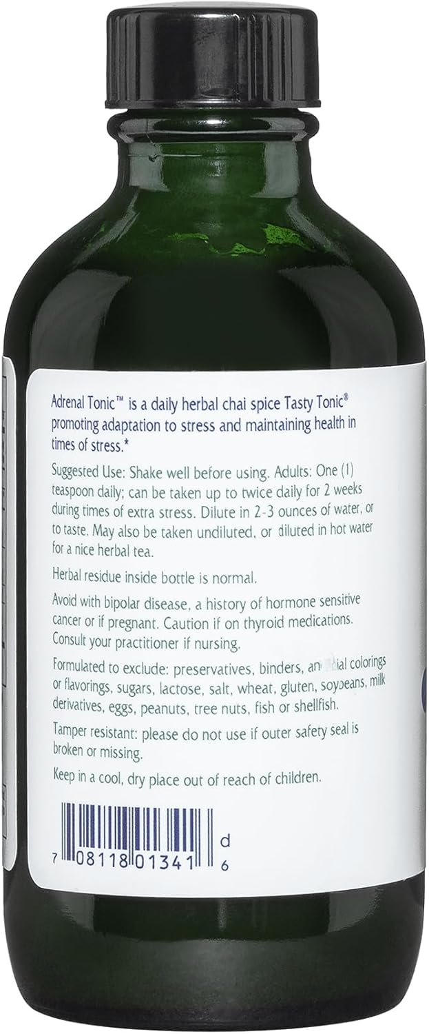 Vitanica Adrenal Tonic, Adrenal Supplement & Support, Alcohol Free, Vegan/Vegetarian, Chai Spice Flavor, 4 Ounce