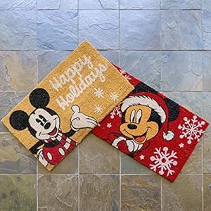Gertmenian Disney Mouse Doormat Rug Retro Front Door Coir Mat Welcome Home Indoor Outdoor Entryway Carpet, 2-Pack 20x34, Mickey Happy Holidays/Snowflakes Gertmenian Disney Mouse Doormat Rug Retro Front Door Coir Mat Welcome Home Indoor Outdoor Entryway Carpet 2 Pack 20×34 Mickey Happy HolidaysSnowflakes