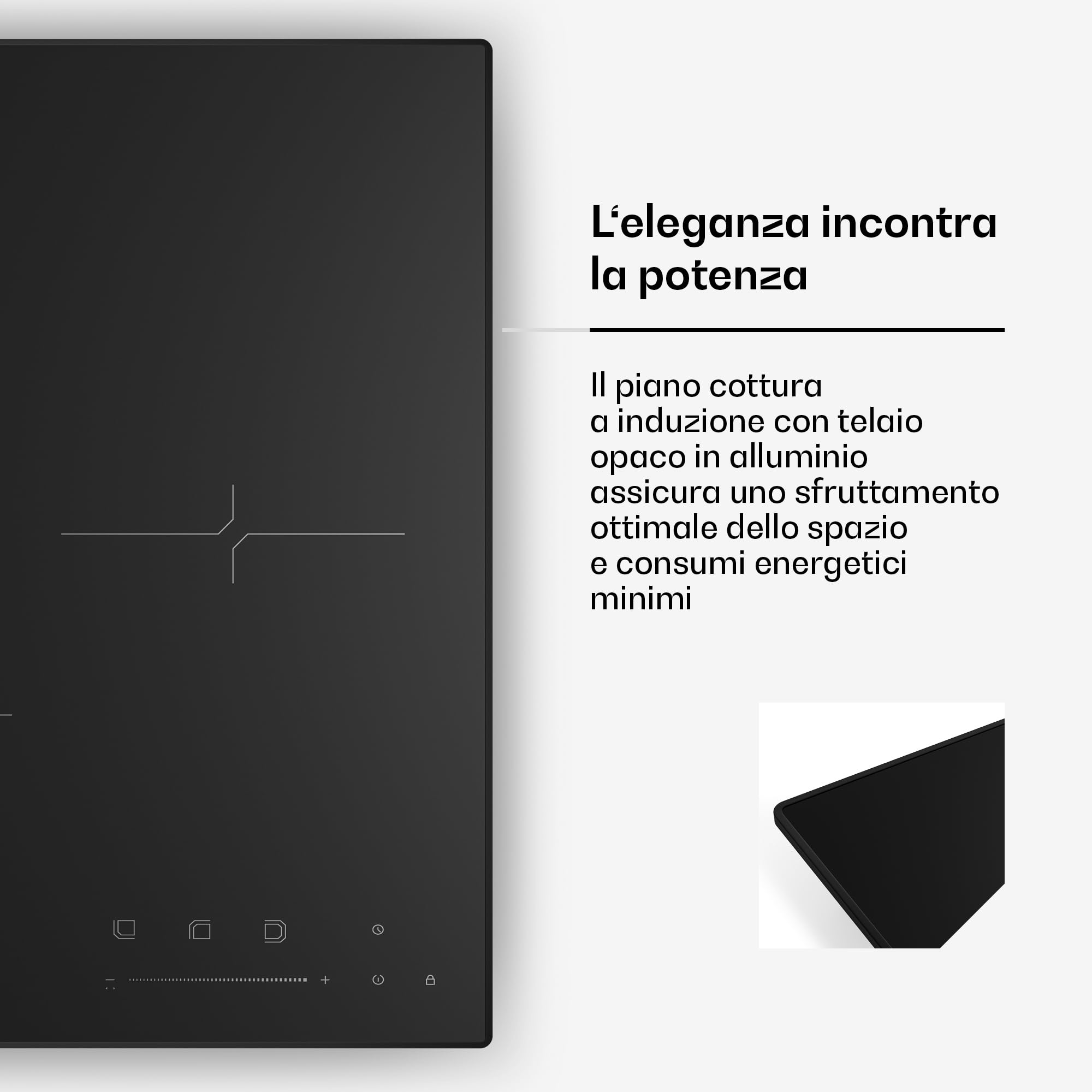 Klarstein Velaire Piano Induzione 45cm - 3 Zone, 5500W, Cursore Touch, Timer, Blocco Bambini, Calore Residuo, Vetro Nero, Piastra Induzione Compatta per Cucina Moderna