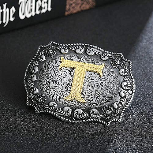 Image of HUABOLA CALYN Belt Buckle Men, Western Cowboy Rodeo Small Alphabet Letter ABCDMRJ to Z Initial Belt Buckles for Women