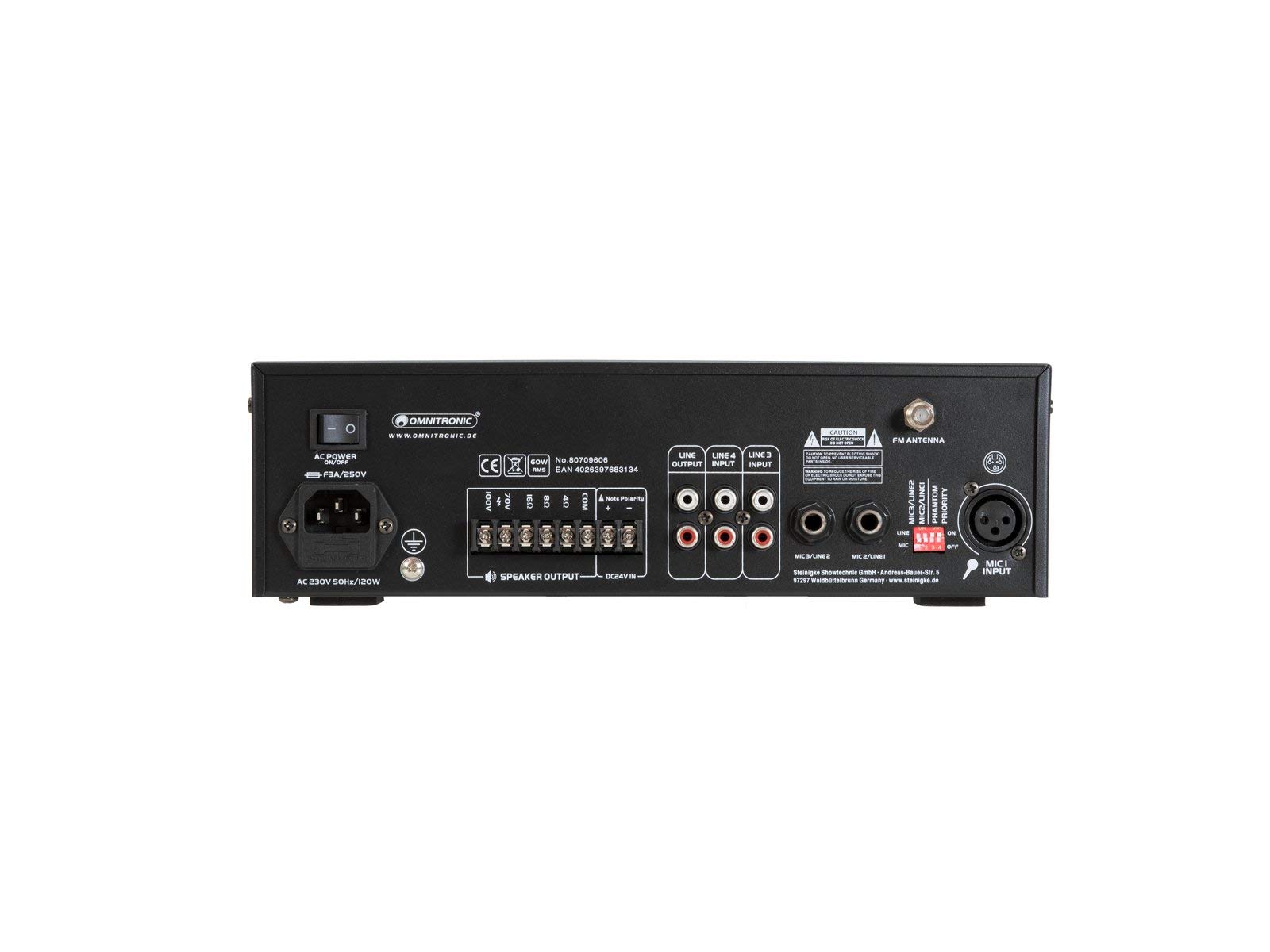 OMNITRONIC CPE-60P PA Mixer Amplifiatore Mixing Amplifier