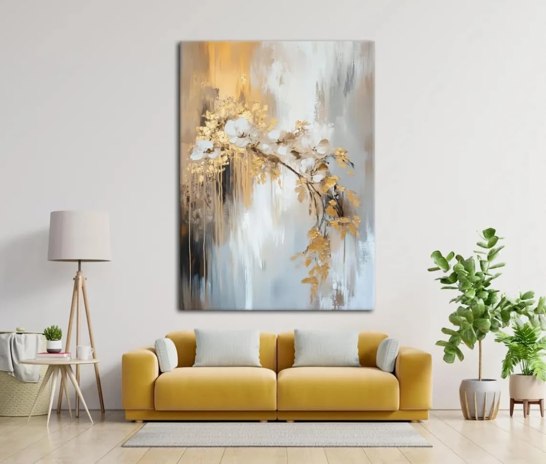 Qcdxfgdfh Unframed Soft Modern Arch Window Tree Shadow Wall Art, Muted Beige Textured Neutral Twig Leaf Minimal Poster(60X80cm/Frameless)