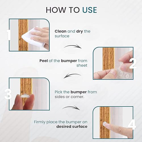Miniatura 6 de Paquete de 100 topes transparentes para gabinete, ideales para amortiguación de sonido y protección de superficies. Parachoques de goma