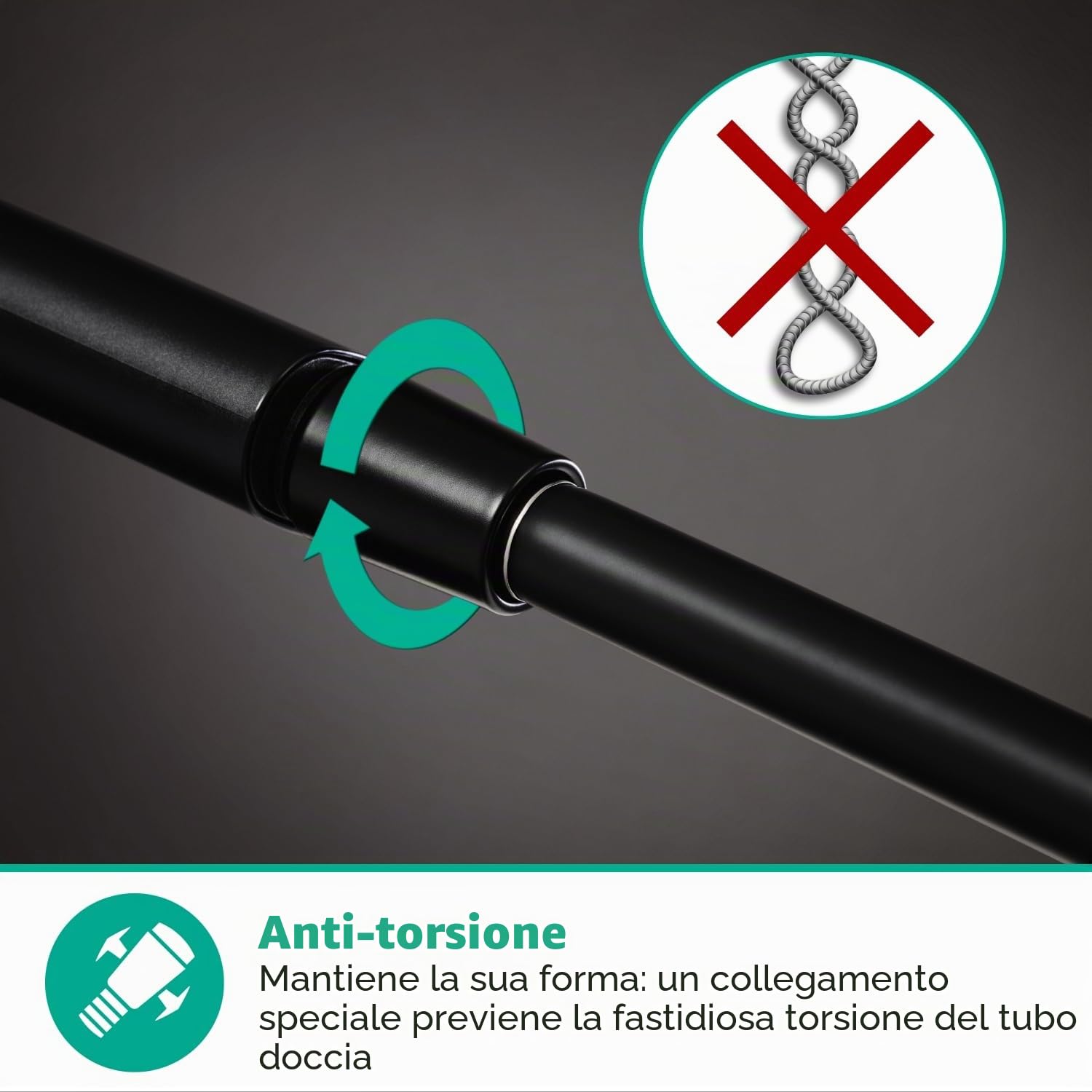 Hansgrohe Isiflex 28272670 - Tubo flessibile per doccia, 1,25 m, colore: Nero opaco, 1,25 m