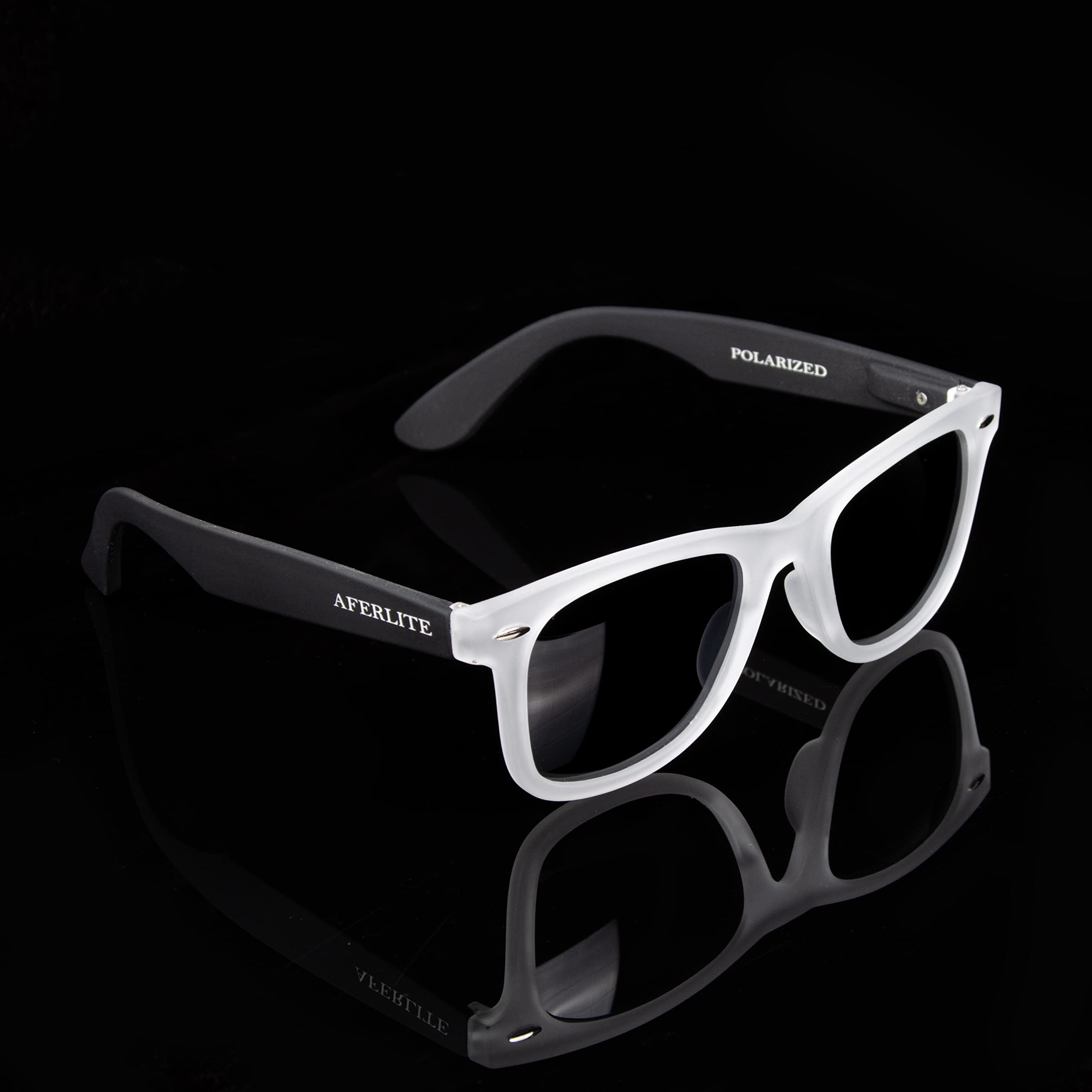 Aferlite® Unisex Polarized Printed Stylish Design Sunglasses UV400 (Free Size) (Translucent White) 3