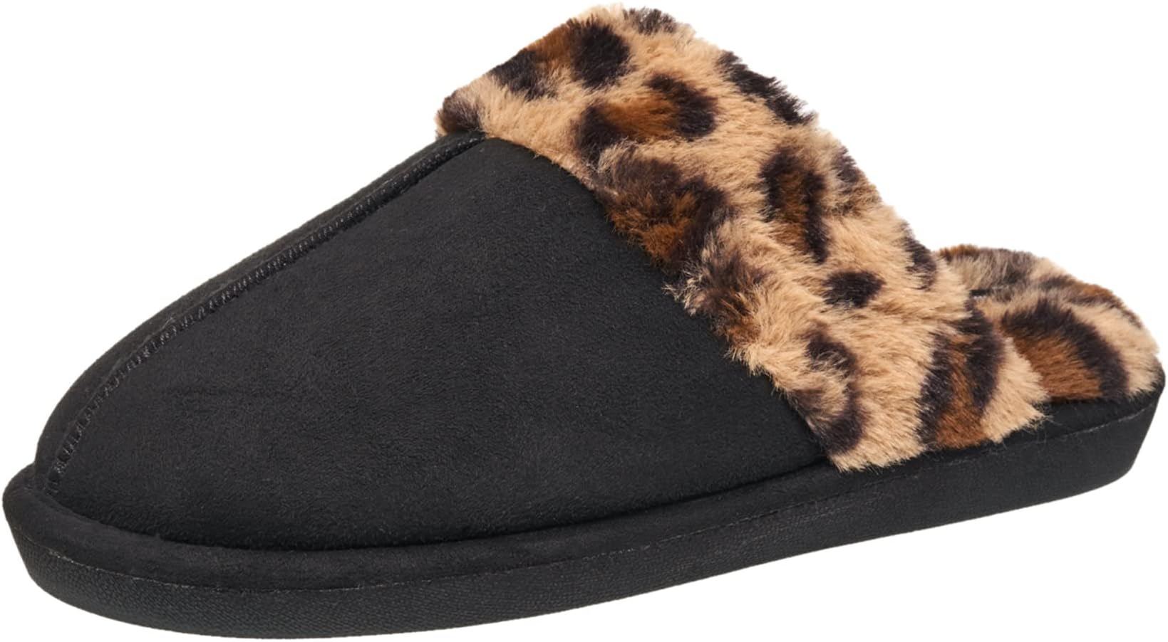 NINE WESTWomen's Faux Fur Fuzzy Micro Scruff House Slippers for Women with Memory Foam