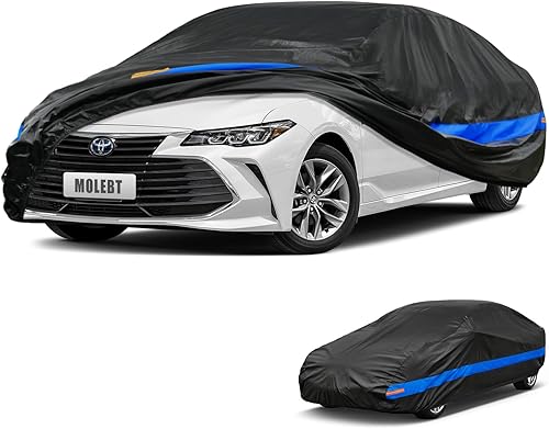 Molebt Funda impermeable para automóvil para todo tipo de clima, ajuste universal Dodge ChallengerCharger, Chevy Impala, Toyota Avalon, Ford Taurus,