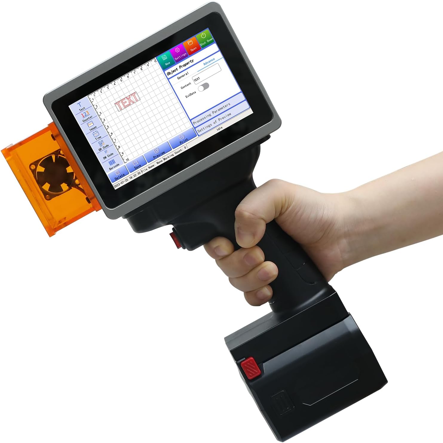 PEKOKO L4pro Handeld Portable Marking Machine 5W for Printing QRcode/Barcode,Date/Number/Logo/Image on Canvas Shoes/Bags,Leather Bags,Phone Case,Gift Box,PCB,Painted Metal Products