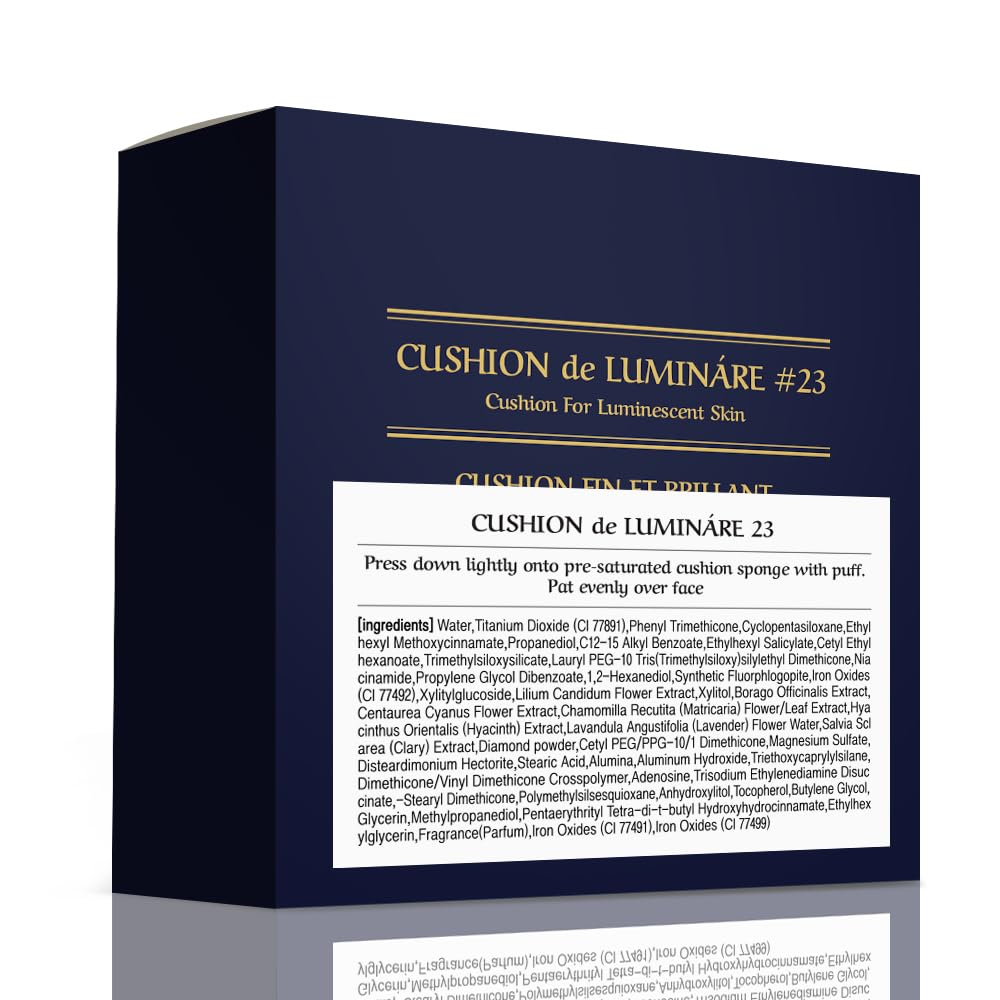 [Paris] Cushion De Lumináre Ex - 23 Beige Medio | Fondotinta Cushion con finitura radiante, copertura totale, lunga durata, formula premium, finitura morbida e luminosa, 15 g