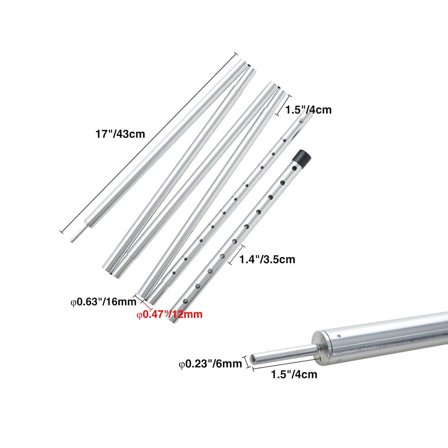 Buteo Photo Gear Aluminium Tentstokken voor Falco Mark II en III