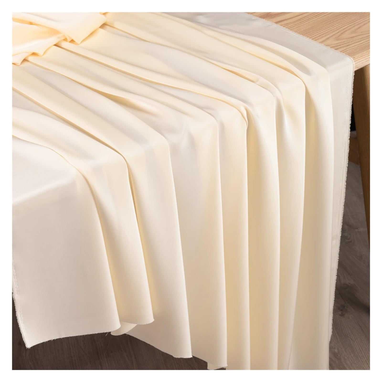 Satin Fabric Double Faced Acetate Satin Fabric Luxury Silk Like Bridal Wedding Dress Cheongsam Evening Gown for Craft(Apricot)