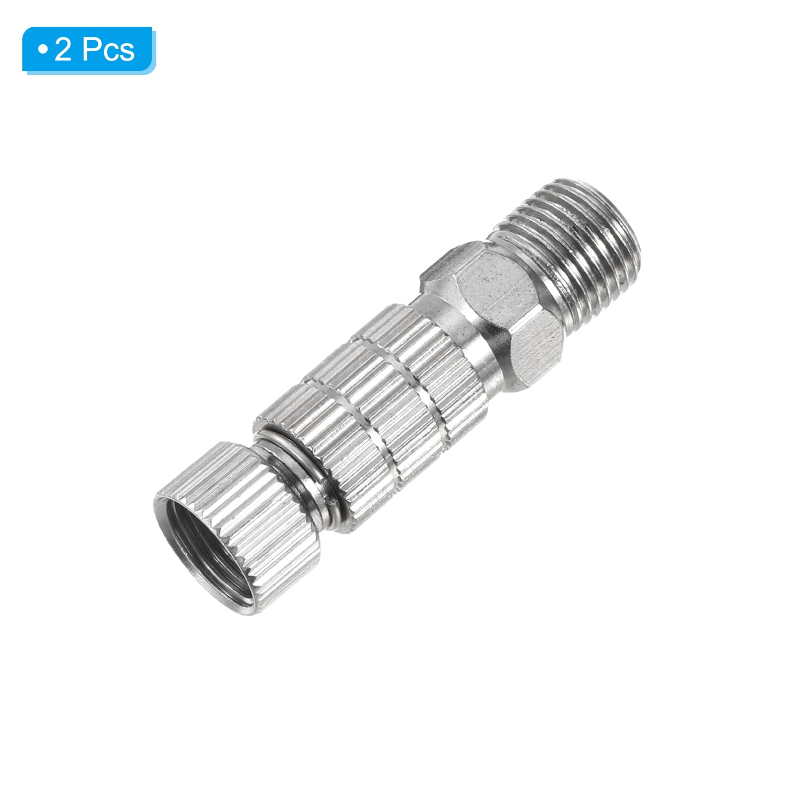 Patikil Air Brush Connector Adapters, 2pcs Quick Connect/Release for Airbrush Hose Silver - Image 3