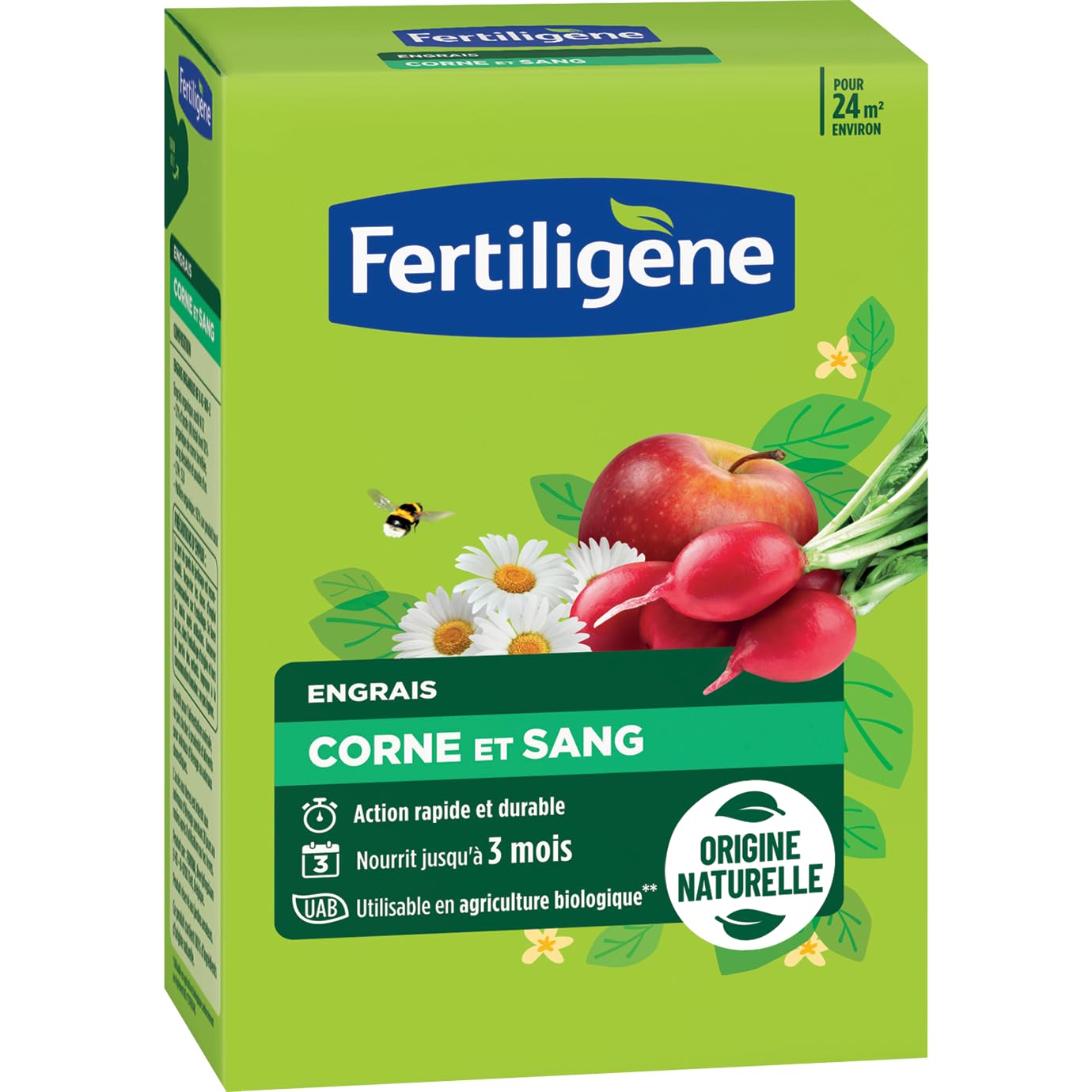 Engrais corne et sang FERTILIGENE - FCOSAN12 - 1,2 kg - Action rapide et durable - Nourrit jusqu'a 3 mois