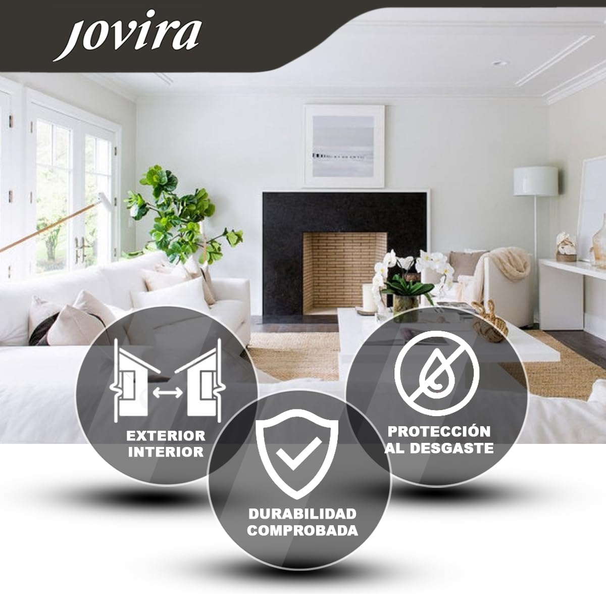 JOVIRA PINTURAS Pintura con Protector Antimoho, Blanco Nieve. Pintura mate de buena cubrición y blancura (2x4 Litros) A-9