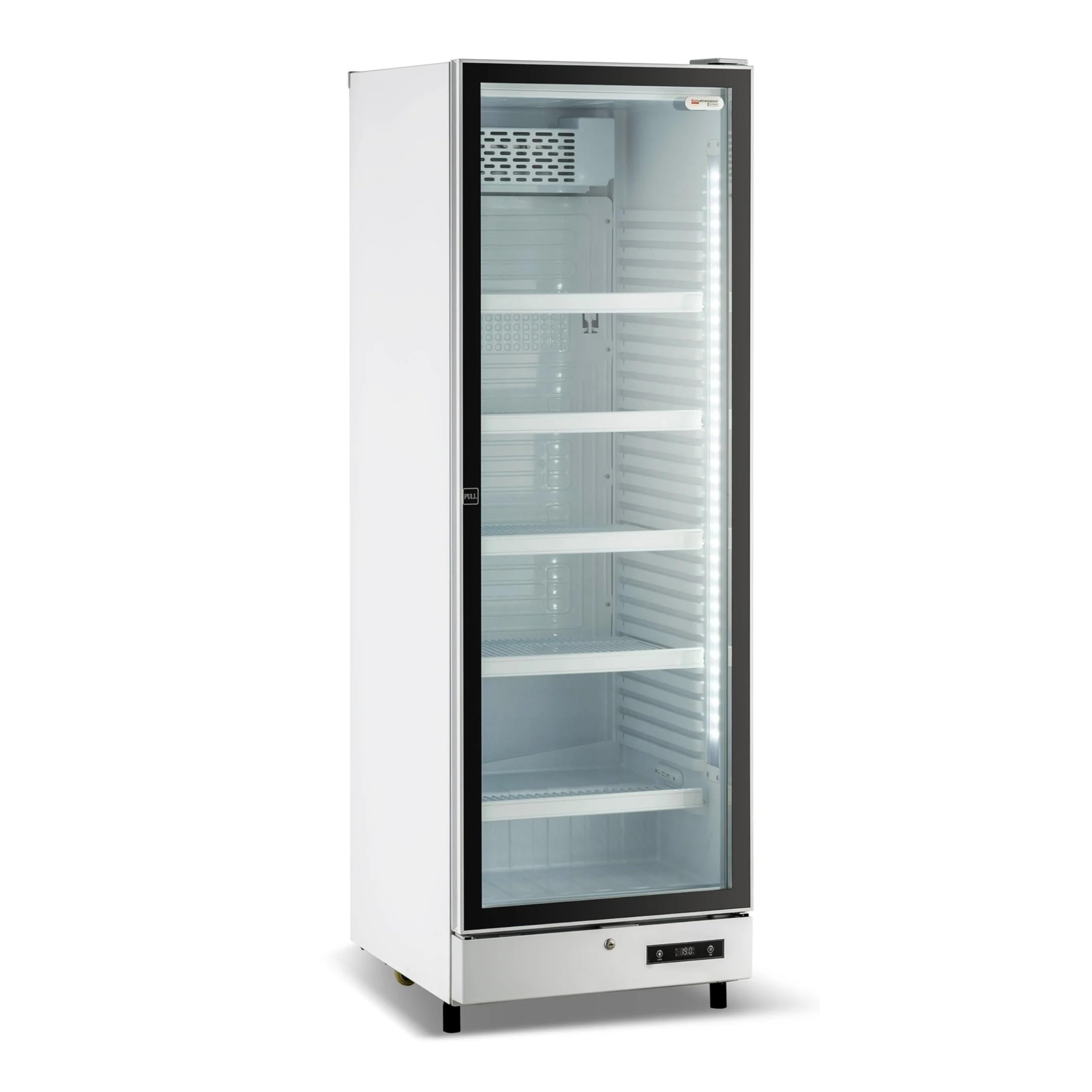 Ristoattrezzature - Frigorifero per Bevande - 1 Anta in Vetro - Vetrina Frigo Verticale per Bibite 65x65x179,5 cm - Illuminazione Led e Serratura - 0 +10 °C - Bianca - 450 Litri