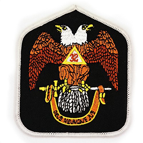 The Masonic Exchange 32nd Degree Eagle Embroidered Patch - [Black, Brown & Yellow][3'' Tall]