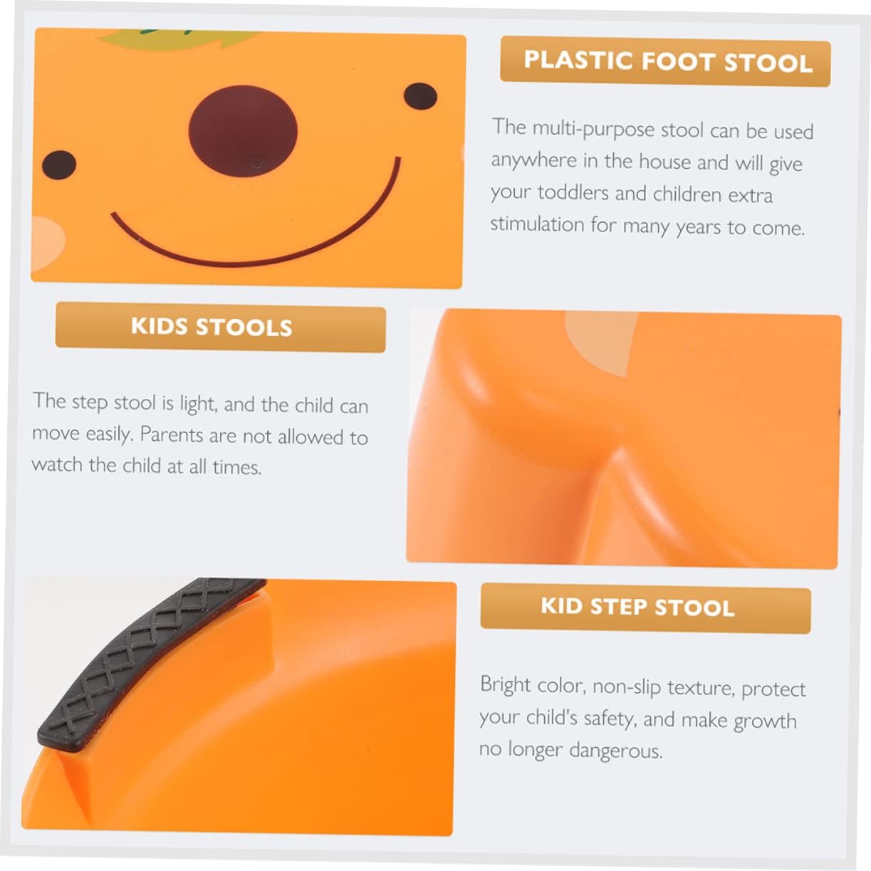 Lightweight Plastic Step Stool for Kids with Anti-Slip Base 8.85X7.87X4.72In Children S Stool for Bathroom Kitchen Classroom Toddler Safe Portable Seat