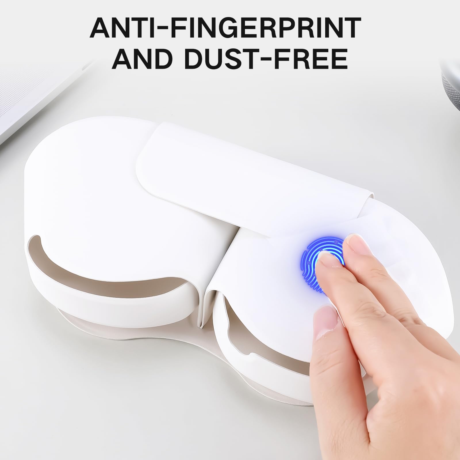 Lukvcoe inteligentne etui, Etui do Apple Airpods Max słuchawek, akcesoria z trybem uśpienia, wykonane ze skóry PU, oryginalny zamiennik etui do Airpod Max (Biały)