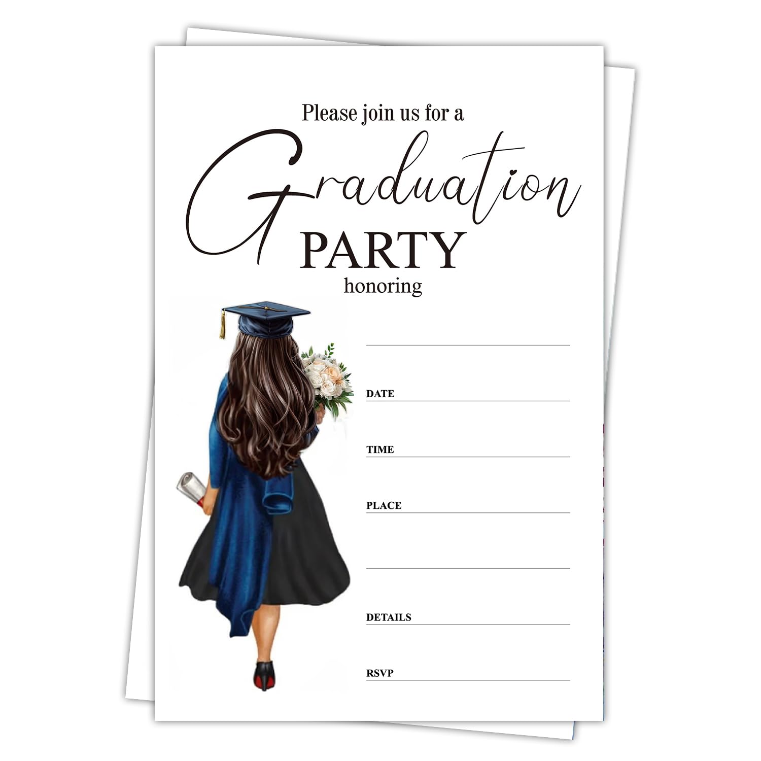 Amazon.com : bxtala Female Graduation Invitations with Envelopes, Junior High School College University Master Grad Party Invites, Sorority Party Event Supplies Set of 20 - A06 : Home & Kitchen amazon-com-bxtala-female-graduation-invitations-with-envelopes-junior-high-school-college-university-master-grad-party-invites-sorority-party-event-supplies-set-of-20-a06-home-kitchen
