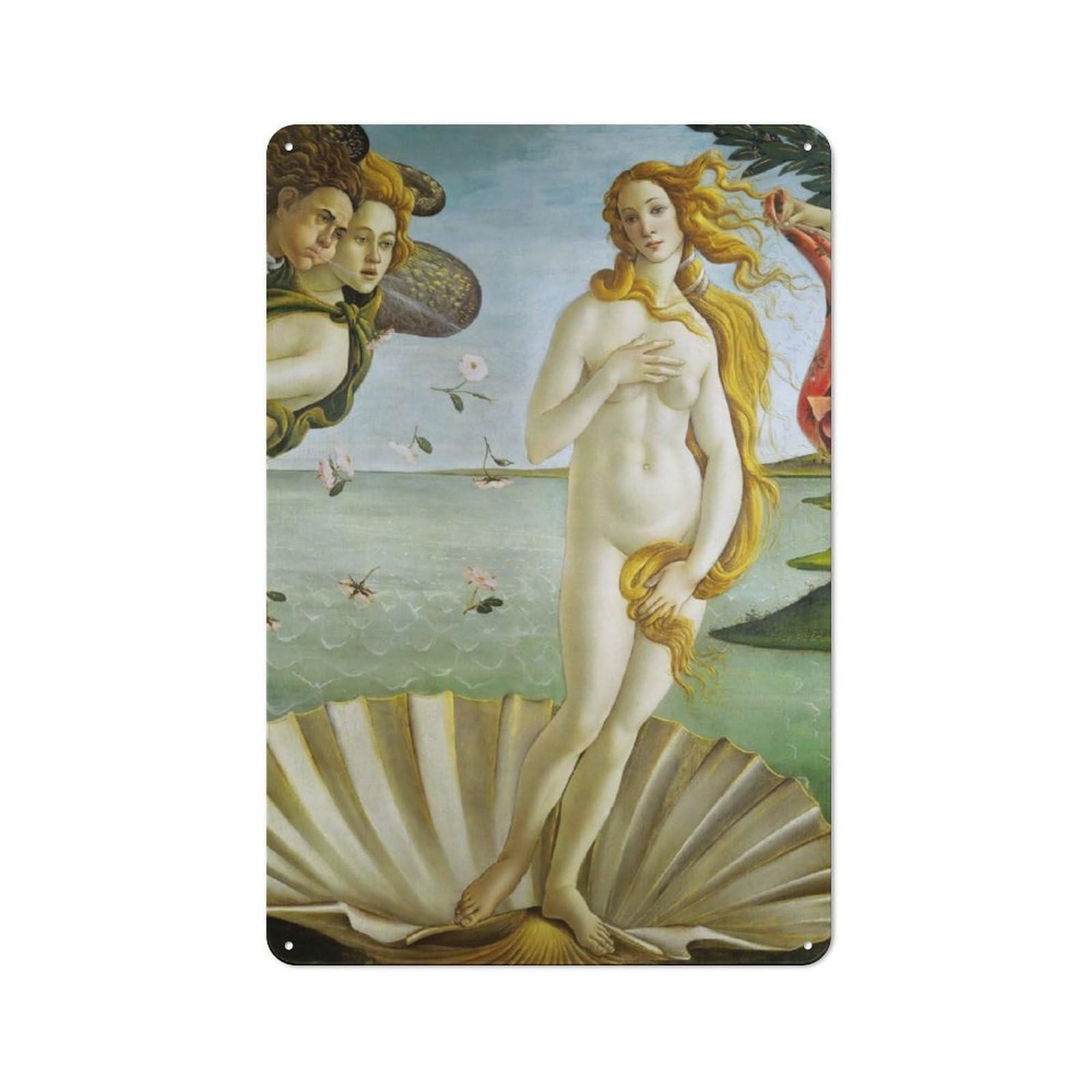 Junmoney Birth Of Venus Botticelli Tin Sign 30X20cm For Pub Or Café, Retro-Style Wall Decor, For Garage, Workshop And Man Cave Decoration