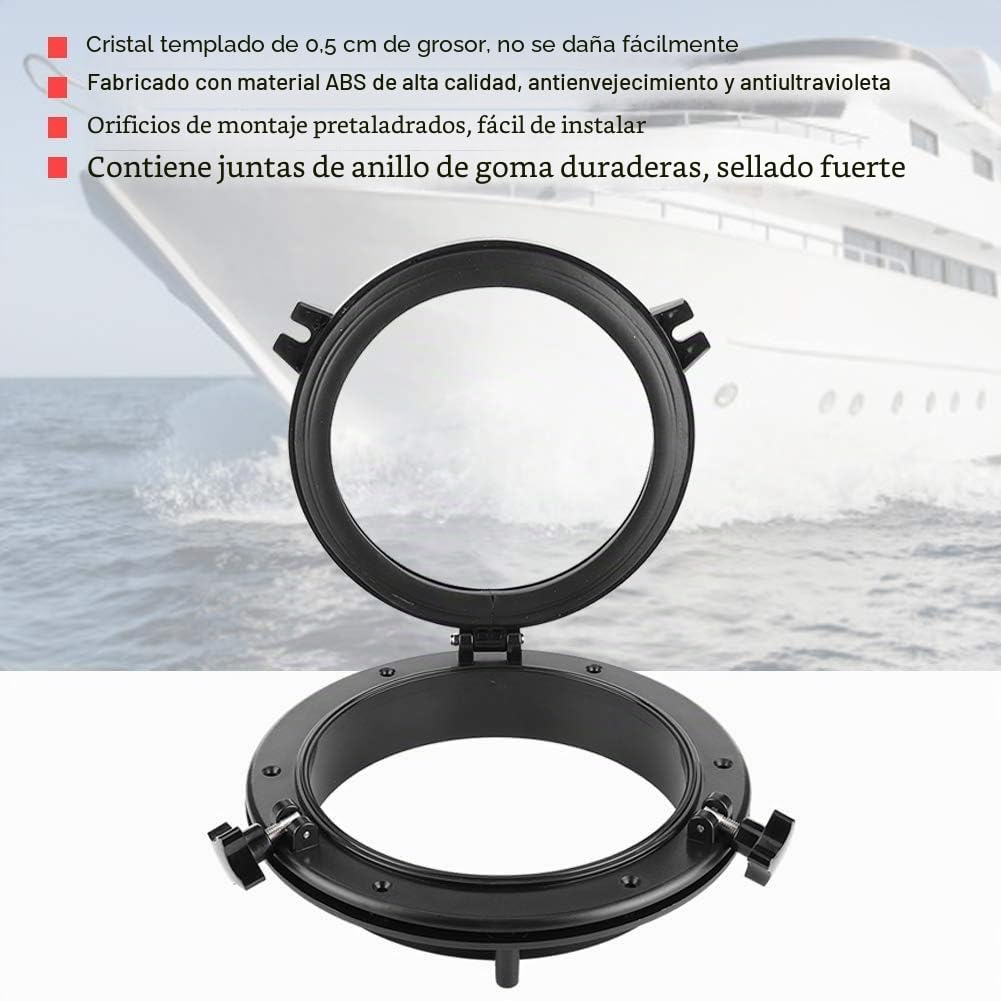 GAESHOW Ojo de buey de 10 Pulgadas, Apertura Redonda, Ventana de Repuesto, Orificio para Ventana, Orificio de Repuesto, Orificio para Ventana, Vidrio Templado para Marina, Barco Yate RV