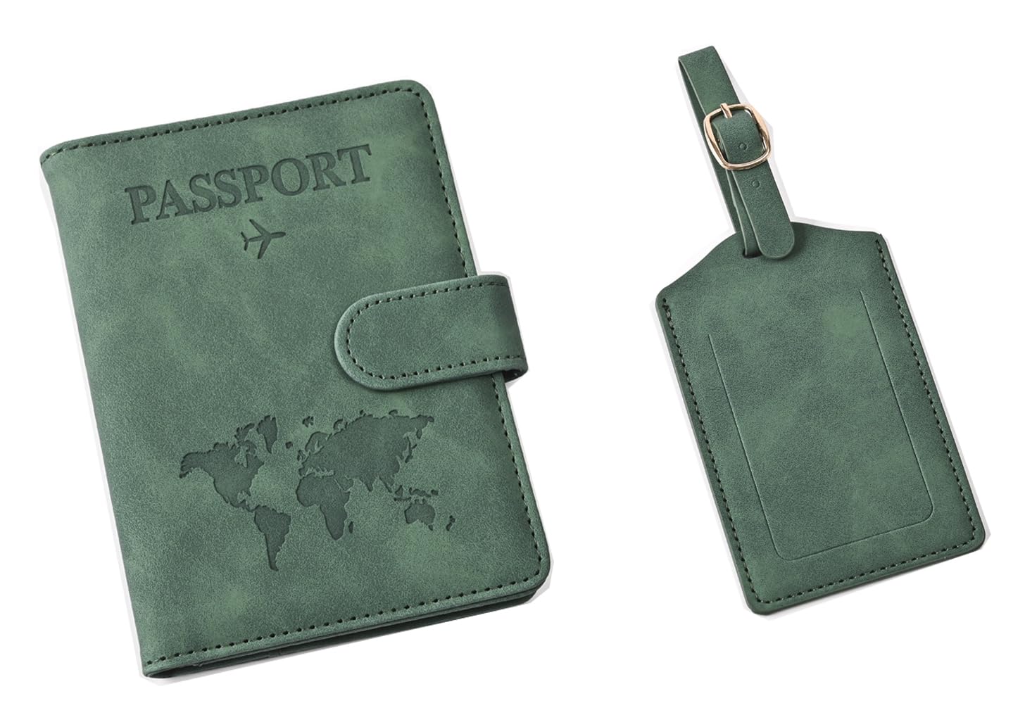 GADITIEK Reisepasshülle und Kofferanhänger Set, Kunstleder Passport Hülle mit Kofferanhänger Flugreise, Reisepass Hülle mit RFID-Blocke für Kreditkarten Personalausweise Reisedokumente Reise Zubehör