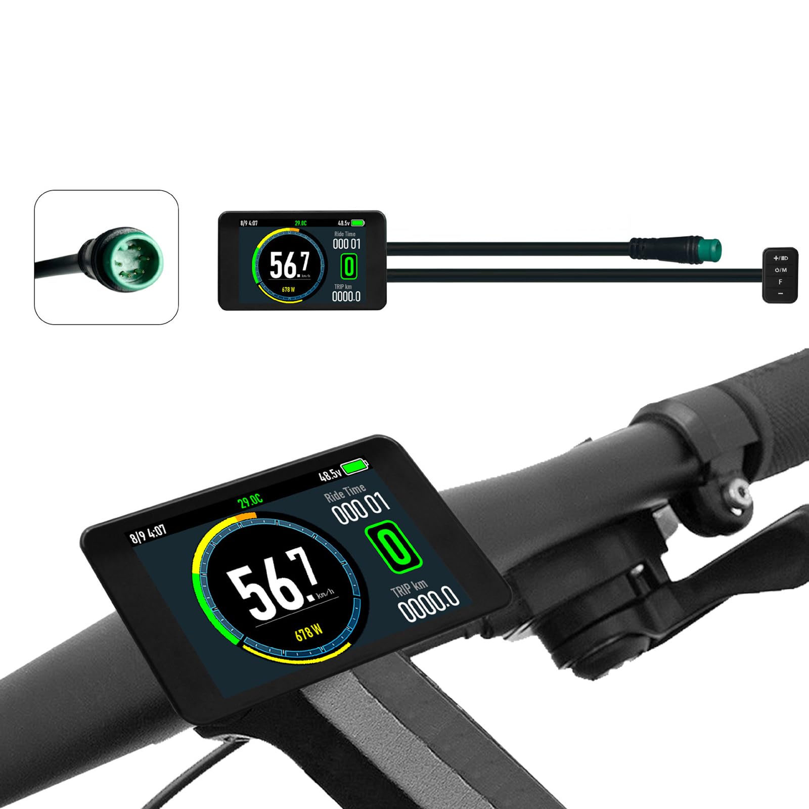 Medidor de salpicadero para bicicleta eléctrica de repuesto 24-72 con color