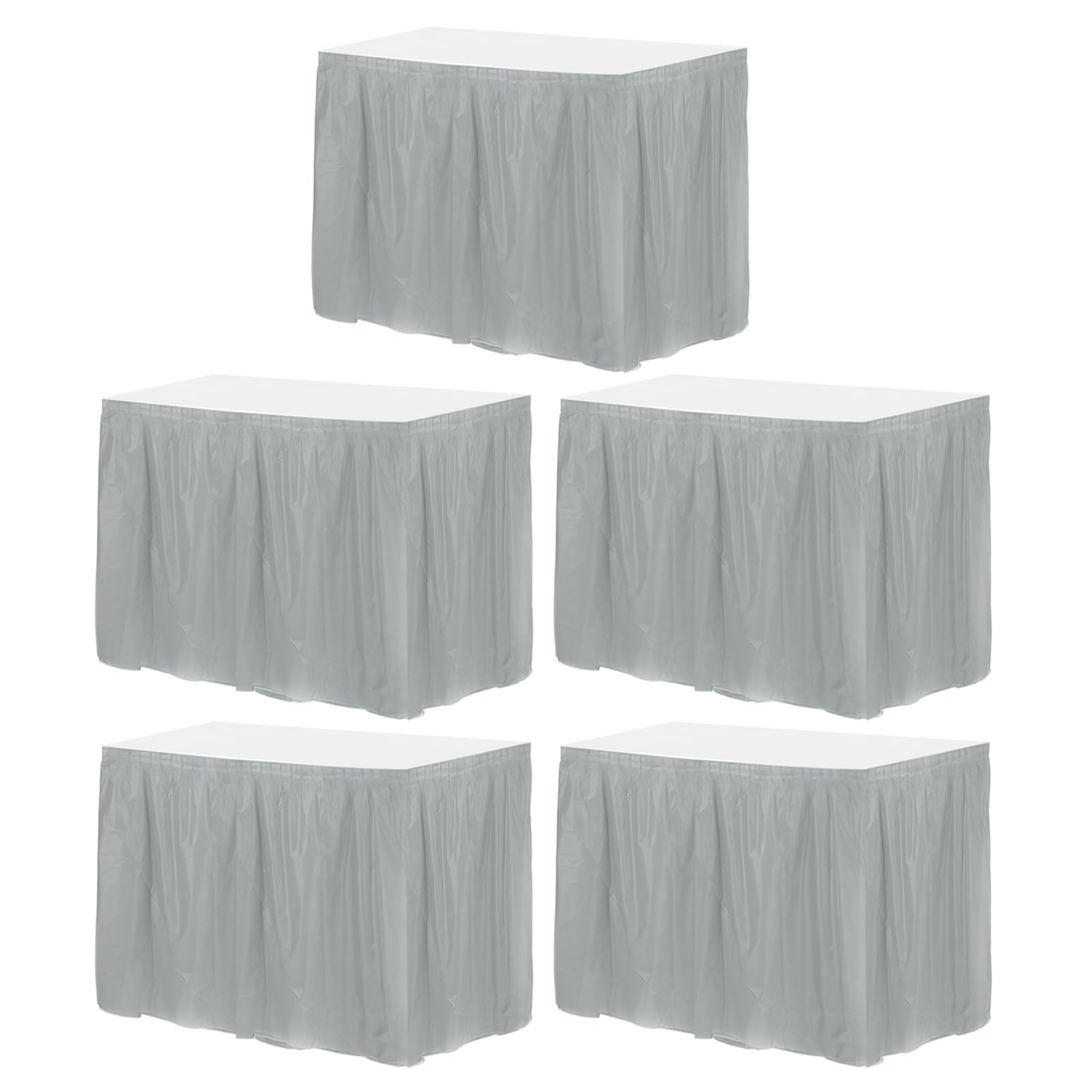 QUARKZMAN 5 Pcs Jupes de Table en Plastique Gris 29 Pouce x 14 Ft