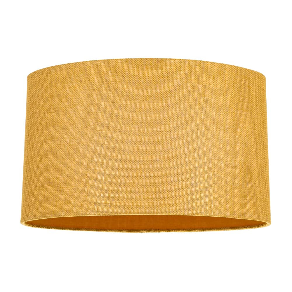 Contemporary and Sleek 12 Inch Rustic Orange Linen Fabric Drum Lamp Shade 60w Maximum | 30cm Diameter | for Table Lamp or Pendant by Happy Homewares — view 38