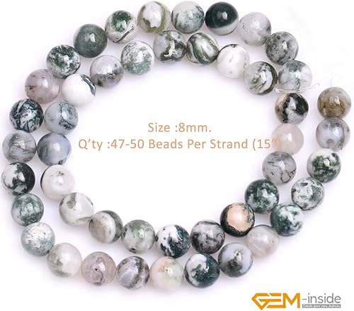 Miniatura 44 de GEM-Inside - Cuentas sueltas de piedra de lava negra natural de 0.315 in para hacer joyas, 15 pulgadas Cordierita de grado A