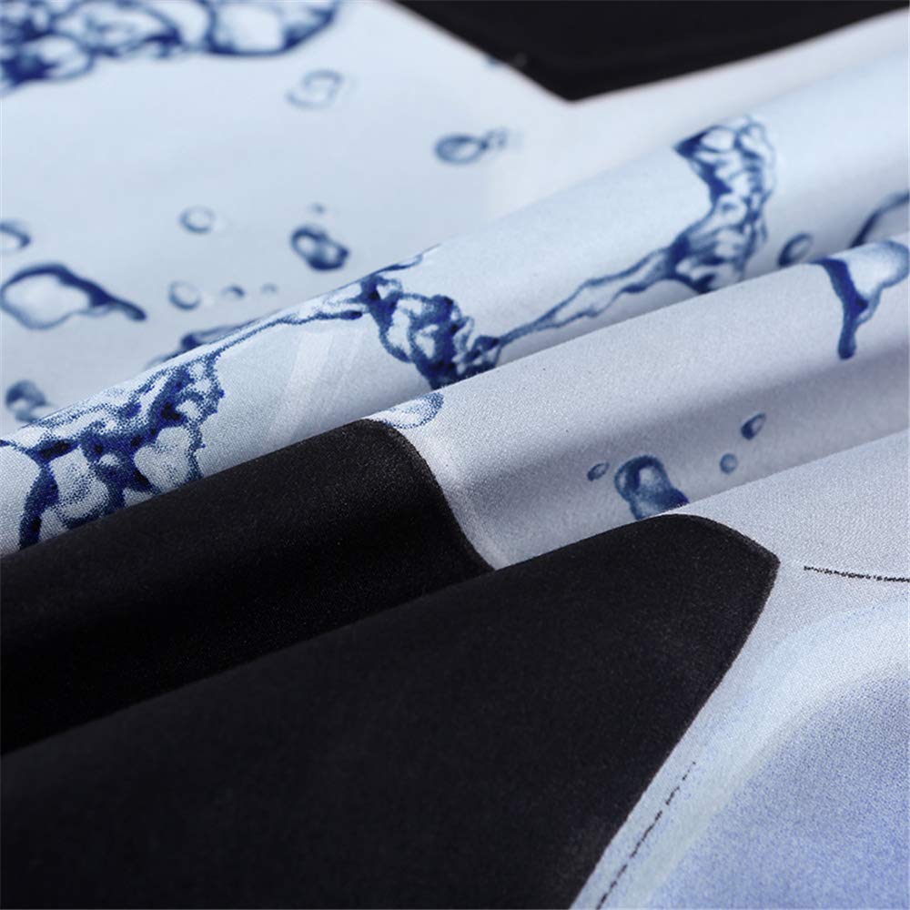 FANSU Copripiumino una Piazza e Mezza 180x220cm, Set di Biancheria da Letto Calcio Reversibile Stampa, Set Copripiumone in Microfibra da 3 Pezzi con 2 Federa e Copripiumini a Cerniera, Nero Blu