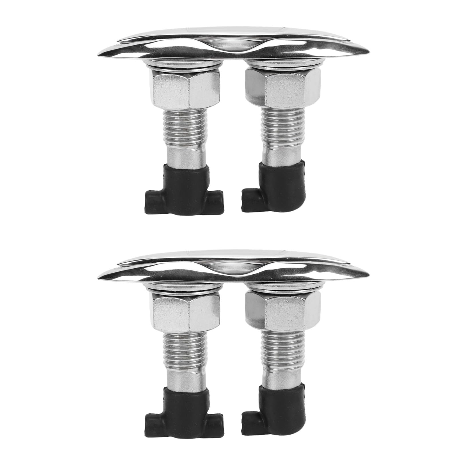 5" Hochziehbare Bootsklampe mit Hochglanzpolierter Oberfläche für den Einsatz auf See, Einziehbare Klampe aus Edelstahl für Yachten und Fischerboote, 2-teiliges Set