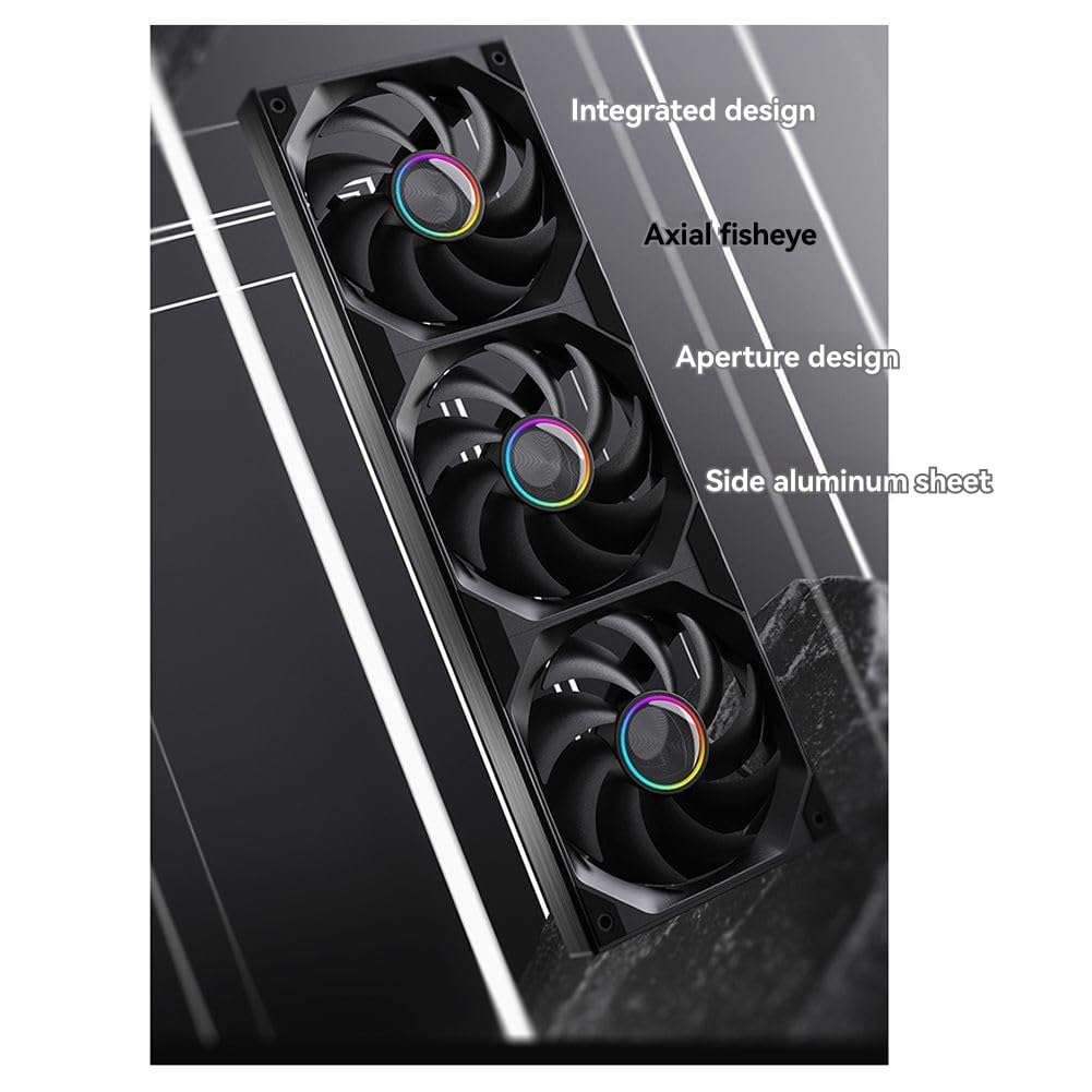 Kit Ventole PWM Forward con Monolitica, Ventola per Case PC ARGB da 360 mm, Ventola Raffreddata Ad Acqua