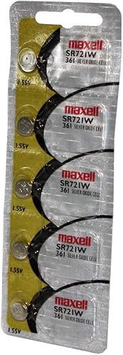 Maxell Reloj Batería Botón Celda SR721W 361 (Paquete de 5)