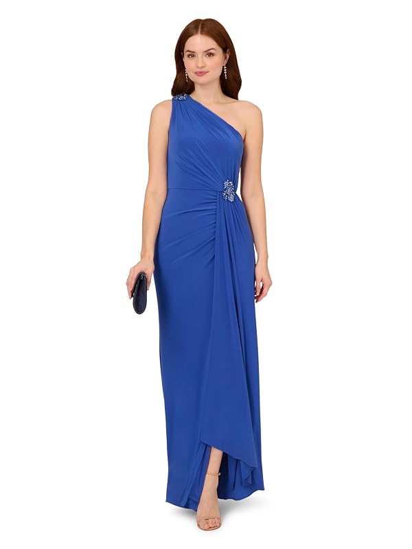 Adrianna Papell Women's Jersey Evening Gown, Brilliant Sapphire, 20 by Adrianna Papell - Used condition - Image 4