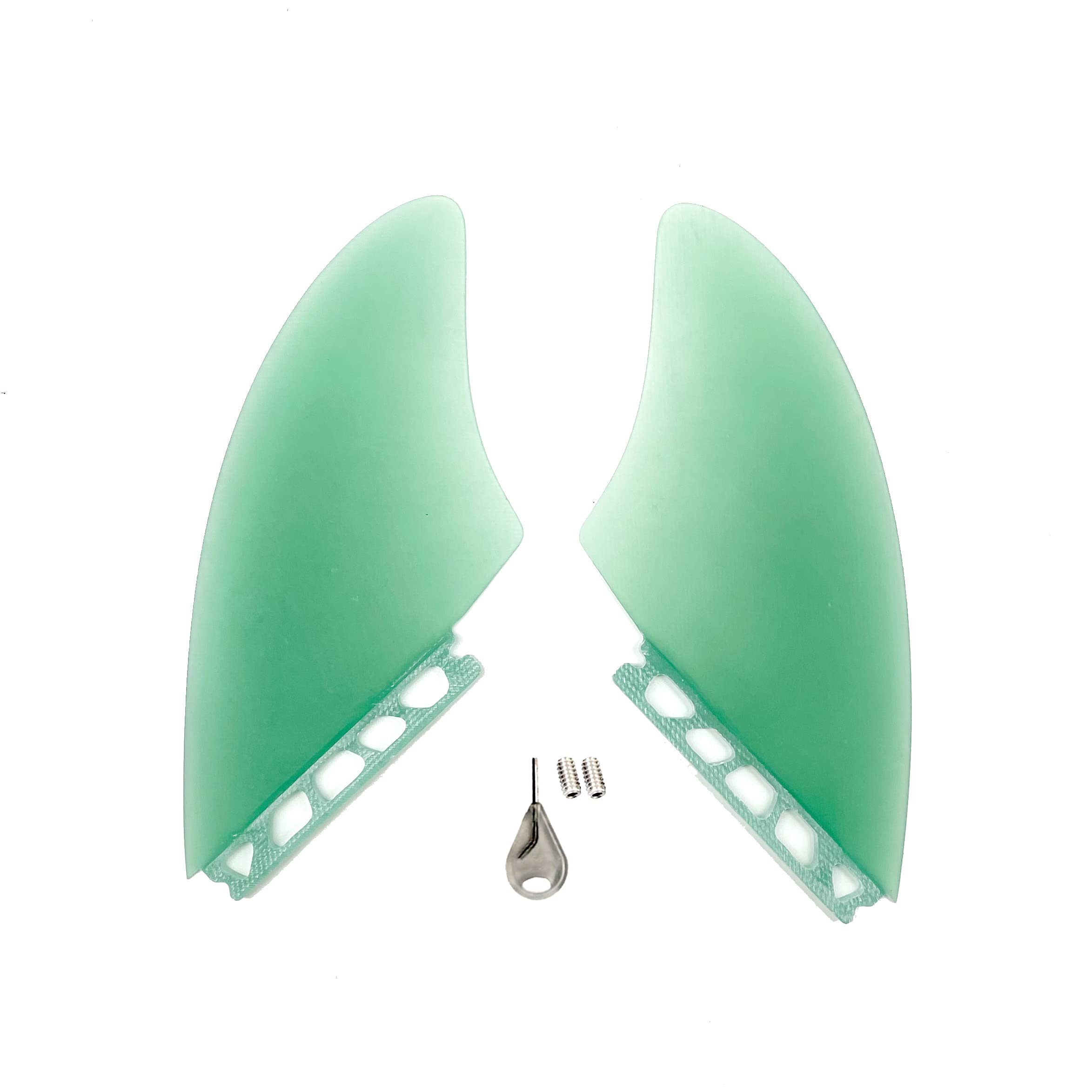 Twin Keel Single/Double II Tab Surfing Fins -Keel Twin Fins Set -Solid Fiberglass Flex for Lightweight Durability & Top Surfing Performance