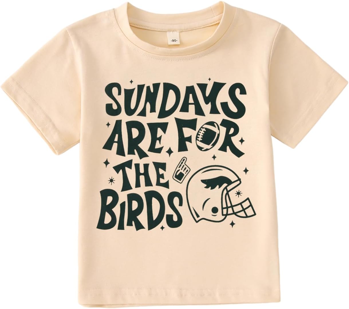 KEKEMI Toddler Boy Girl Football Game Day Shirt Sundays are for The Birds T-Shirt Ballgame Outfit Sport Tee Football Fan Tops