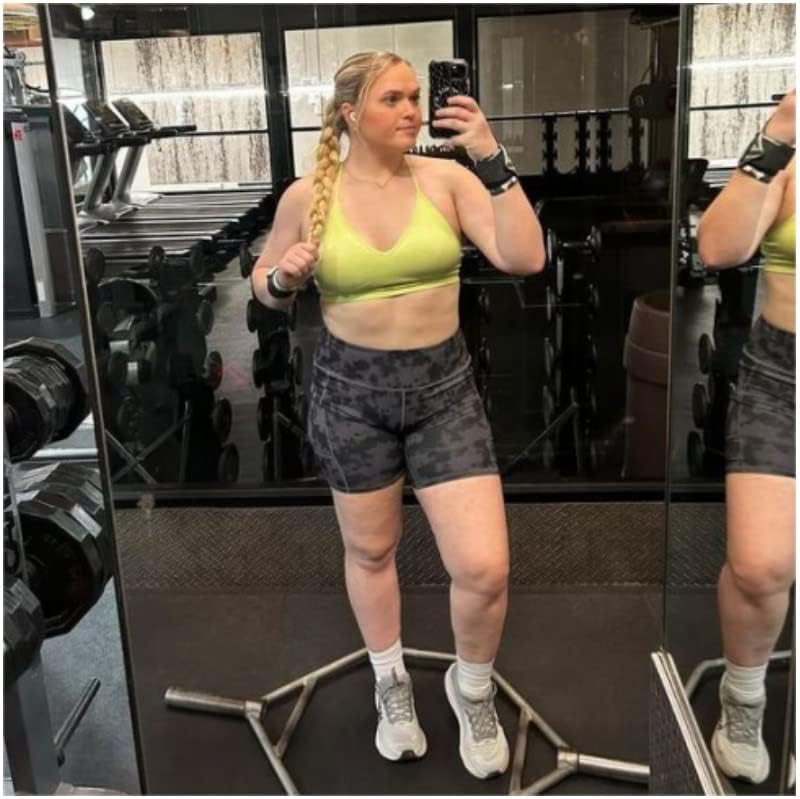 RAYPOSE Womens Biker Shorts with Pockets Tummy Control Plus Size Yoga Shorts Women Printed Workout Pants - Image 2