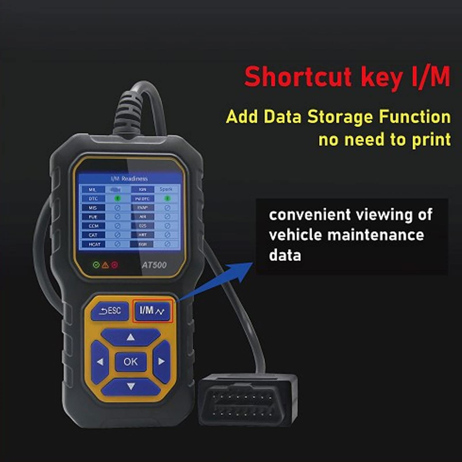 KUIDAMOS Escáner OBD Lector de Código Compacto Preciso para Herramienta de Escaneo de Diagnóstico Automotriz para Uso Personal ABS 236 G