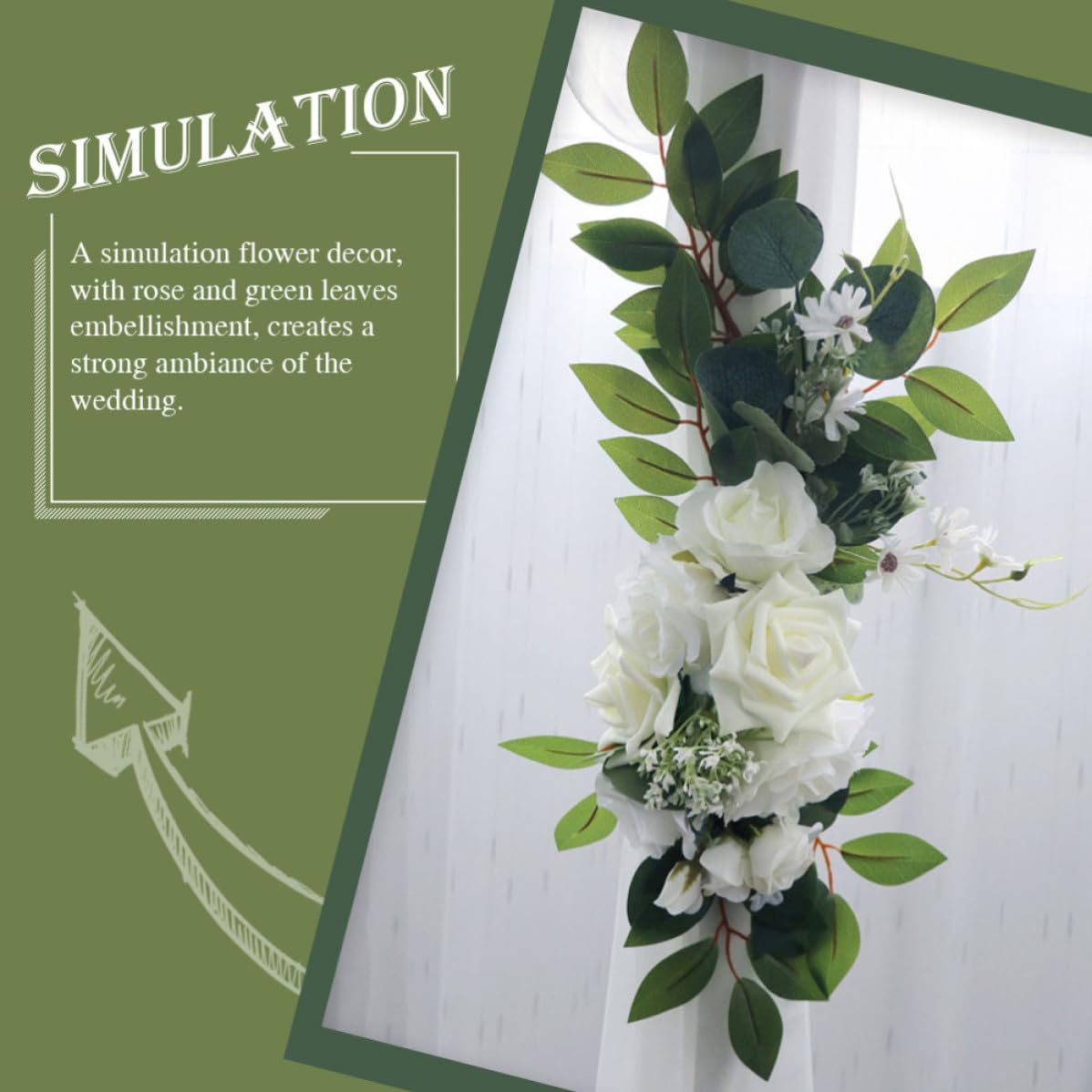Beavorty 2 Pezzi Fiori Finti Matrimonio Arco Decorativo, Coppia, Plastico