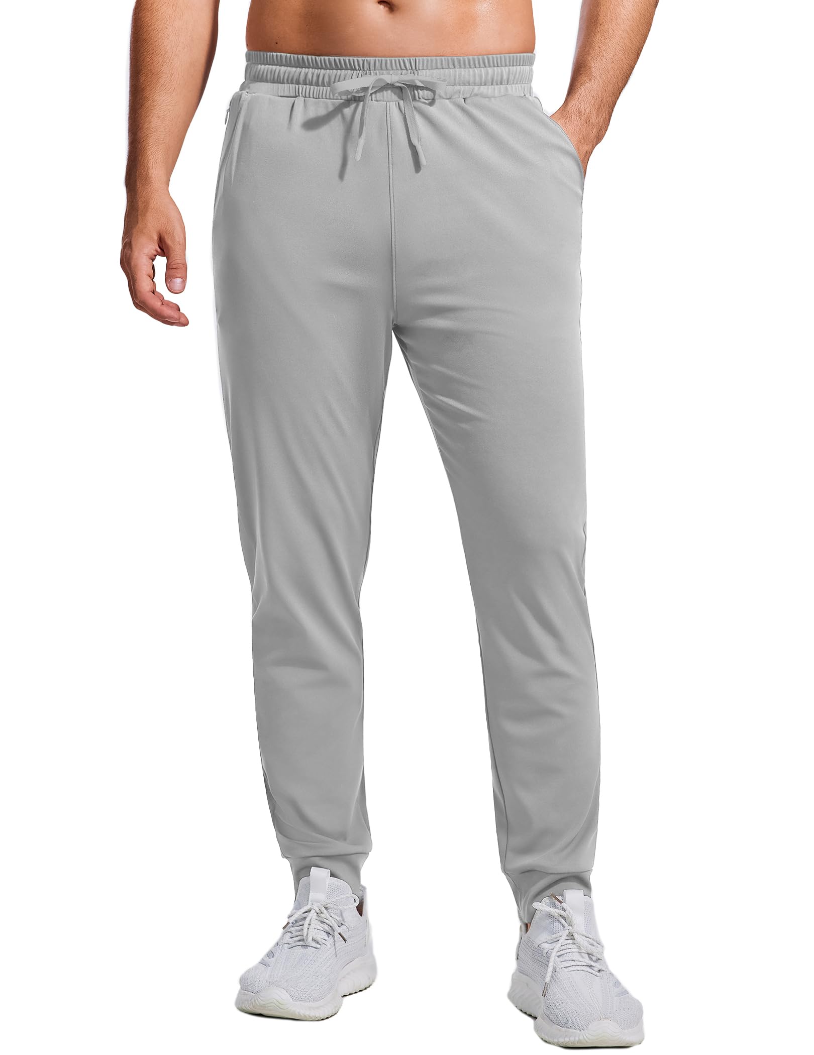 Vantor Pantalones de chándal Pantalones de chándal con puños para Hombre Pantalones de Jogging Ligeros con Bolsillos con Cremallera Protección Solar UPF 50+ Slim Fit Sport Casual para Correr Gimnasio