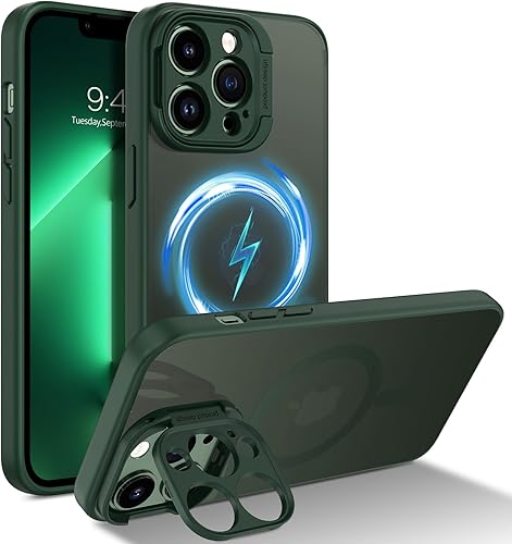 BENTOBEN Funda para iPhone 13 Pro, iPhone 13 Pro con soporte de cámara y soporte de anillo para soporte, compatible con MagSafe Funda protectora