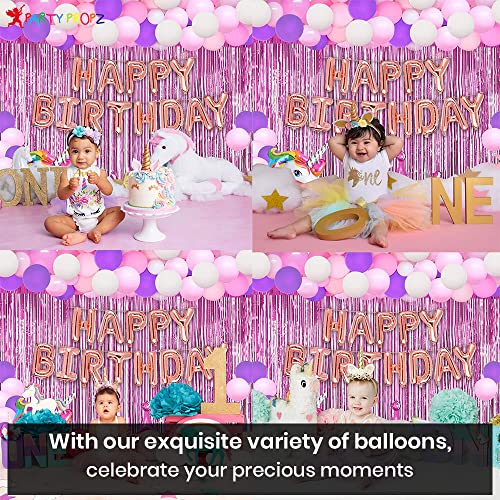 Party Propz Big Unicorn Birthday Decorations - Pack Of 34, Pink And Purple Balloons For Birthday Party Decorations | Princess Birthday Decorations | Birthday Decoration Kit | Birthday Decoration For Girls #TOP2