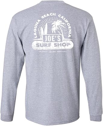JOES SURF SHOP Mens Vintage Beach Logo Long Sleeve Tees
