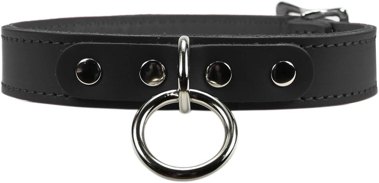 Atlas I Collar Lambskin Latigo Leather Handmade O-Ring Leather Collar