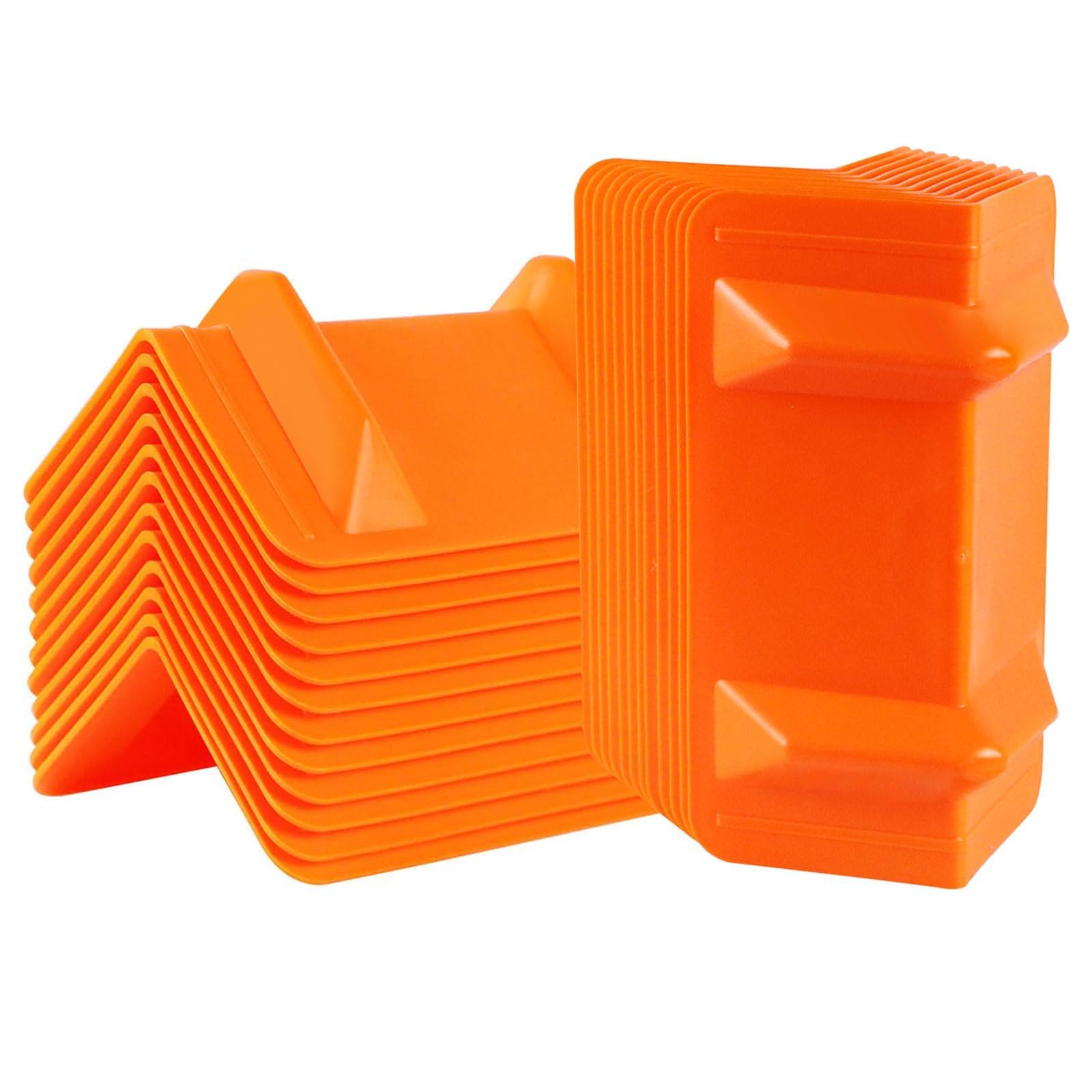 24 Pack Flatbed Edge Corner Protector for Cargo Shipping, Plastic Ratchet Strap Protectors for Tie Downs, Corner Guards for Straps Orange
